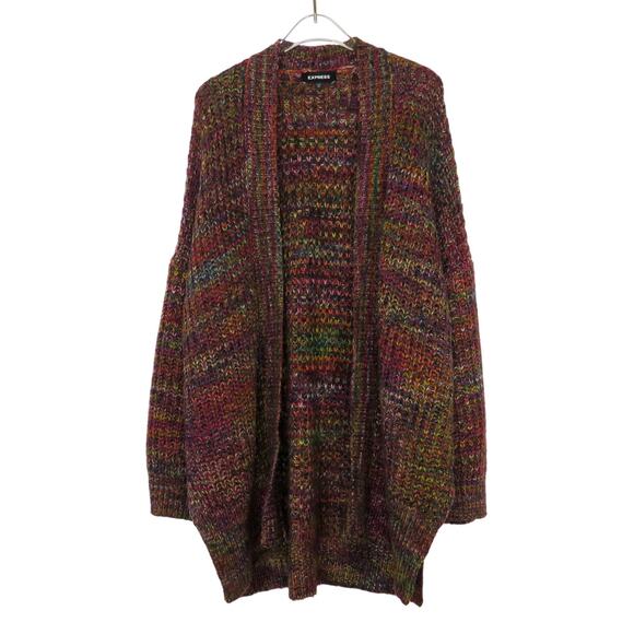 Express Multicolor Rainbow Knit Long Cardigan Sweater Size Extra Small - Picture 1 of 5